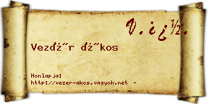 Vezér Ákos névjegykártya